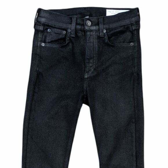 Rag & bone Women's High Rise Shiny Black Jeans Size 25 - Picture 5 of 13